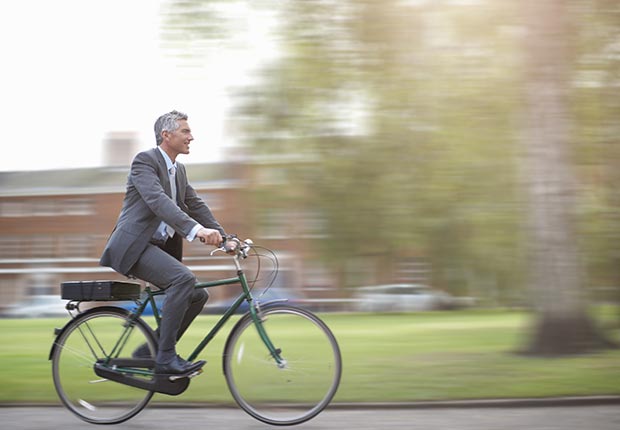 Business man on bike