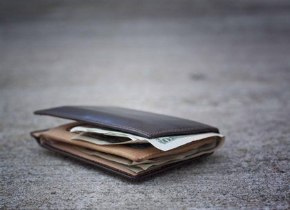 wallet on pavement wallet on pavement