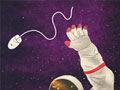 illustration of astronaut and computer mouse