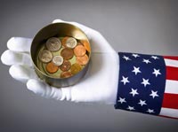 New tax deductions guidelines in 2012- uncle sam holding a can with coins in it