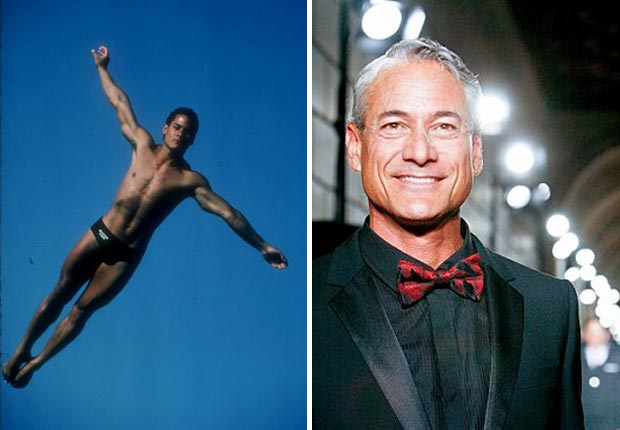 Olympic Diver Greg Louganis of the USA diving team in action in 1984.