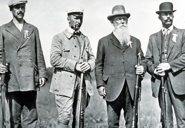 Oscar Swahn (3rd from left) at the 1912 Olympic Games, Stockholm, Sweden.
