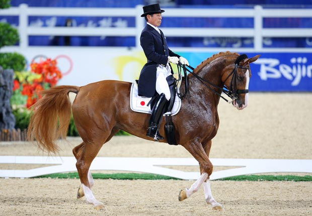 Hiroshi Hoketsu at the Beijing 2008 Summer Olympic Games Dressage Competition.
