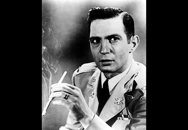 Actor Ben Gazzara smoking a cigarette.  Gazaara died on February 3, 2012