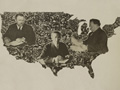 AARP quiz on presidential campaign slogans- a map of the united states from the presidential campaign of 1912 in which Woodrow Wilson, Theodore Roosevelt, William Howard Taft, and Eugene V. Debs all ran for president