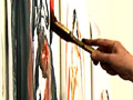 Hugh Delehanty painting on large canvas