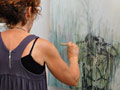 woman creates expressive drawing