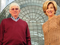 Portrait of Jane Pauley with architect Charles Thornton at Ground Zero in New York City