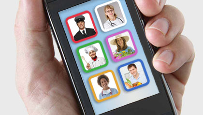 Smartphone with help options for busy caregivers