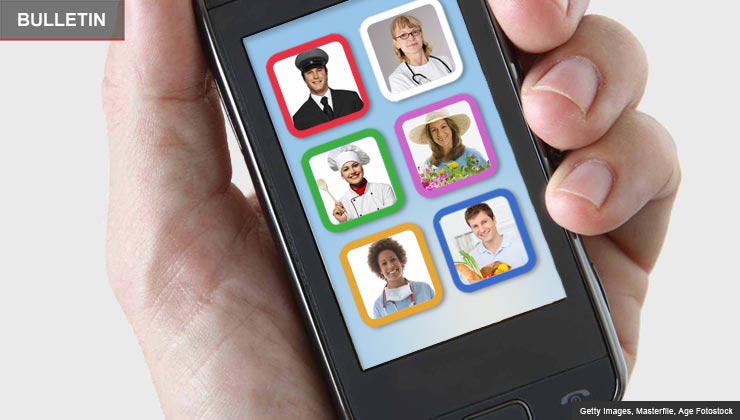 Smartphone with help options for busy caregivers
