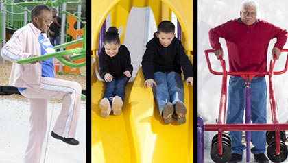 Newly designed playgrounds for all ages improve everyone's health.