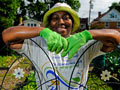 Woman in community garden