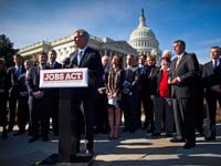 Kevin McCarthy, with House Republican leaders and business leaders, unveils the JOBS (Jumpstart Our Business Startups) Act.