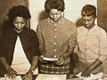 Photo of three high school students from Deland, Florida organizing for Civil Rights activities