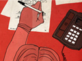 Drawing of a woman filling out paperwork. Was the title transfer of title to a property legal?