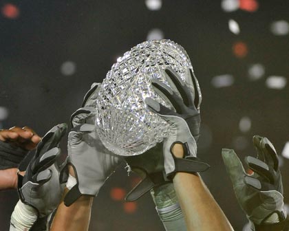 CFB: 2010 Citi BCS National Championship Game, Texas Longhorns vs Alabama Crimson Tide Jan 7 2010; U of Alabama Celebretes defeating U of Texas after the 2010 Citi BCS National Championship game played at the Rose Bowl in Pasadena, Ca. Final score Alabama 37 vs Texas 24. Mandatory Credit: Tomasso DeRosa CFB: 2010 Citi BCS National Championship Game, Texas Longhorns vs Alabama Crimson Tide Jan 7 2010; U of Alabama Celebretes defeating U of Texas after the 2010 Citi BCS National Championship game played at the Rose Bowl in Pasadena, Ca. Final score Alabama 37 vs Texas 24. Mandatory Credit: Tomasso DeRosa