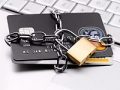 Credit cards chained with padlock, Protect your credit in a divorce