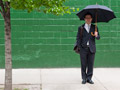 man with umbrella