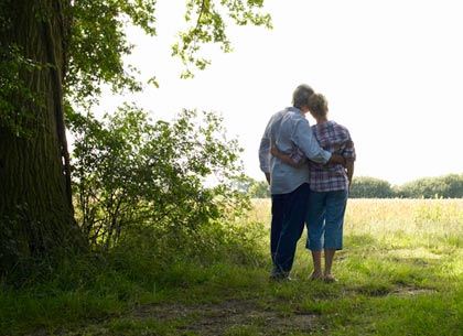 Retired couple in countryside Retired couple in countryside