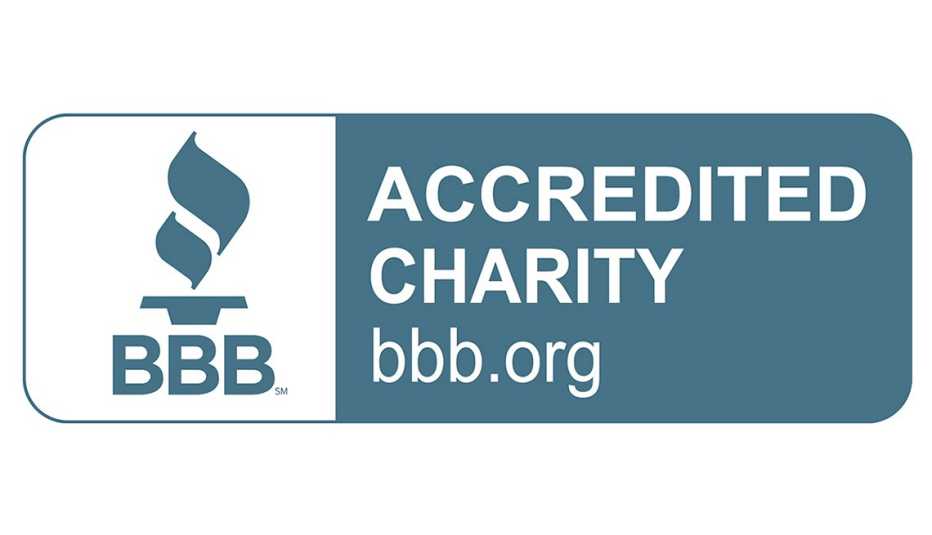 Better Business Bureau, Accredited Charity logo, AARP Foundation, Charity Rating