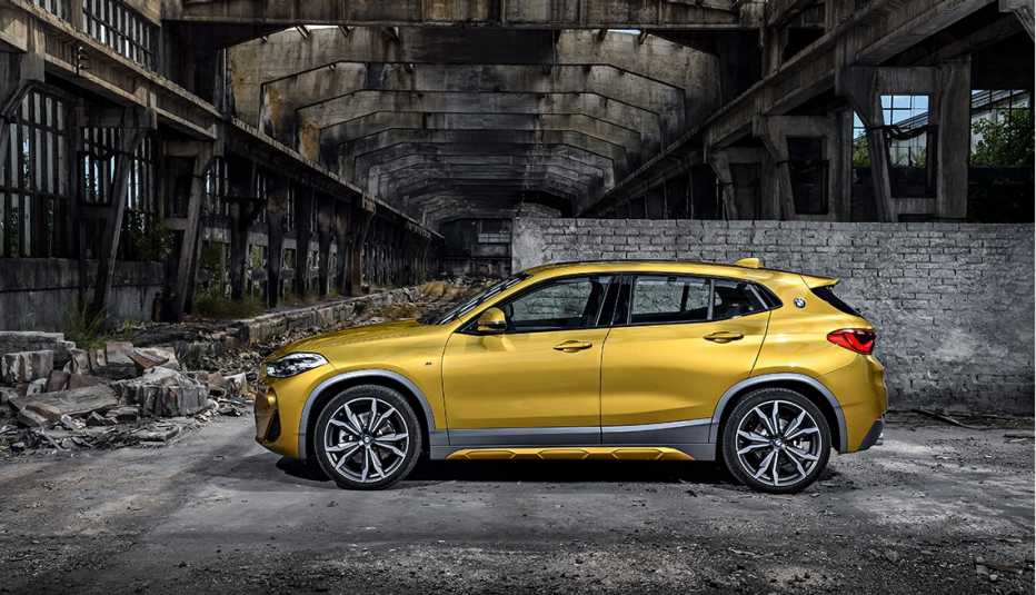 2020 yellow BMW X2 