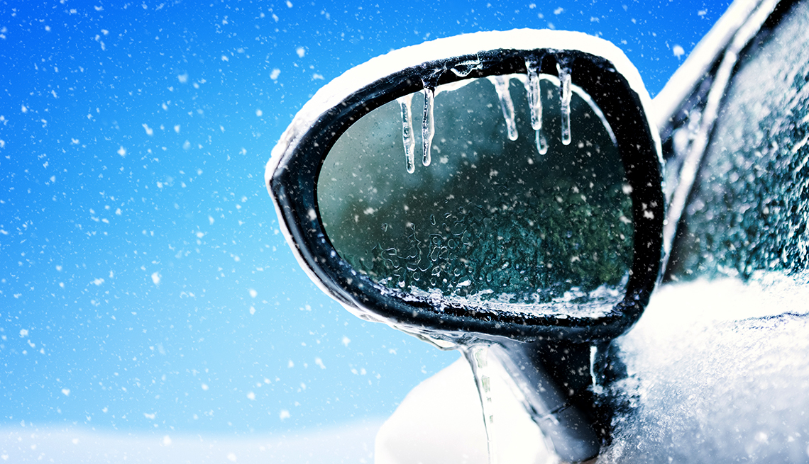 frozen car mirror 