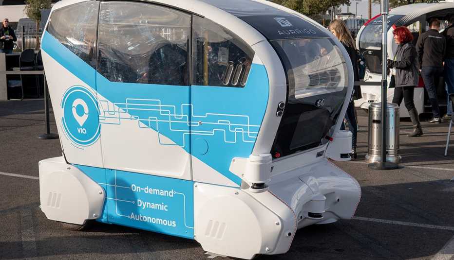 Aurrigo self-driving car at the 2019 CES Show