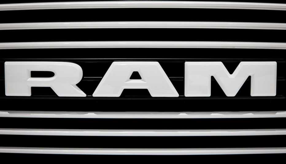 a ram logo on grille of a dodge truck