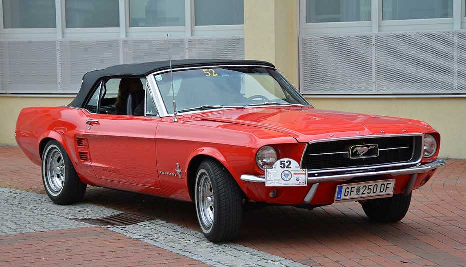 red 1967 Ford Mustang