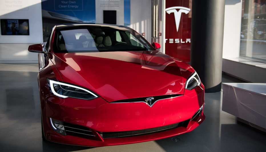 red Tesla Model S
