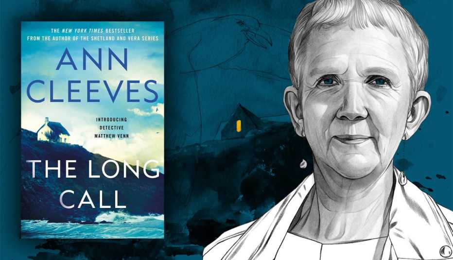 book jacket ann cleeves the long call with sketch of author