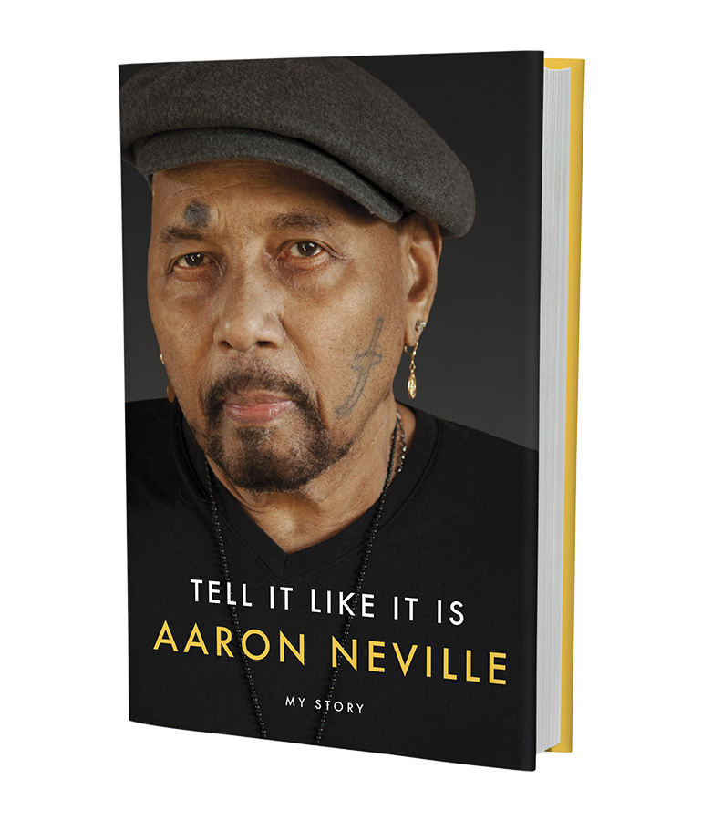 book cover with aaron neville on it and words tell it like it is; aaron neville; my story