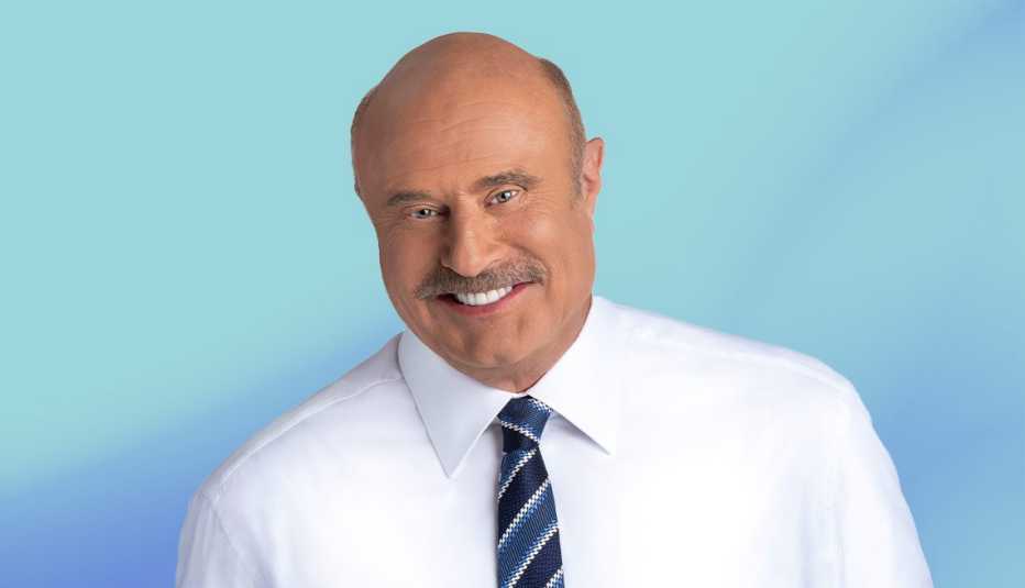 doctor phil against blue ombre background