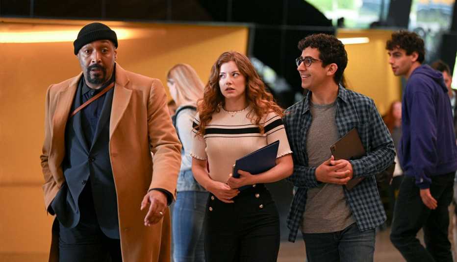 jesse l martin as alec mercer, molly kunz as phoebe and arash demaxi as rizwan in a still from the irrational