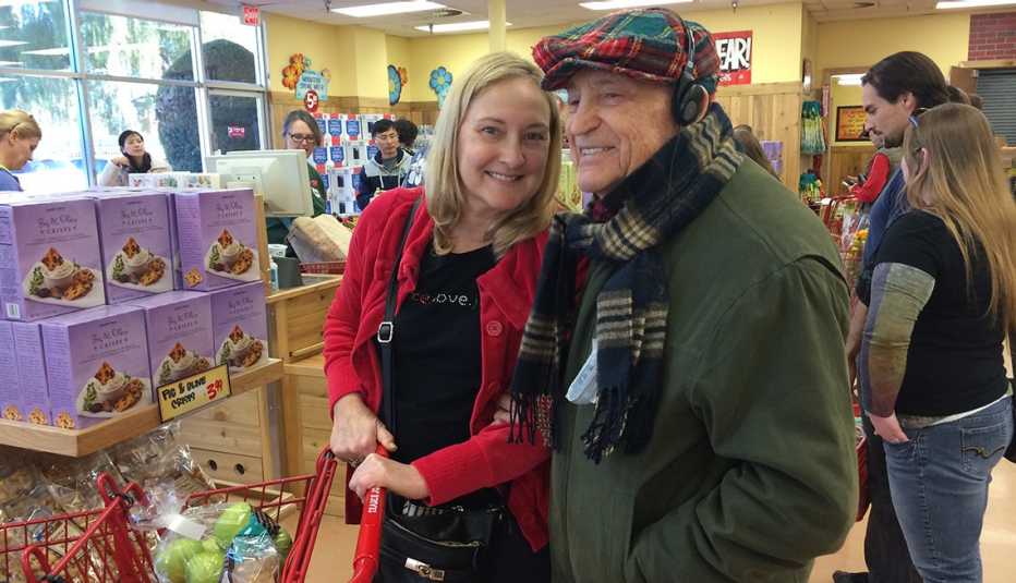 Amy Goyer shopping with her father