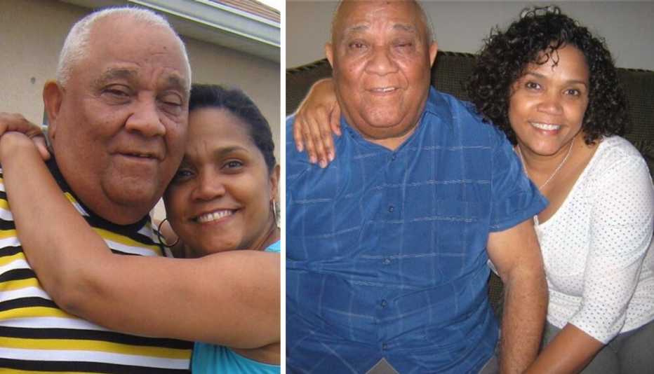 Ayda Beltre and her father, to whom she is the primary caregiver