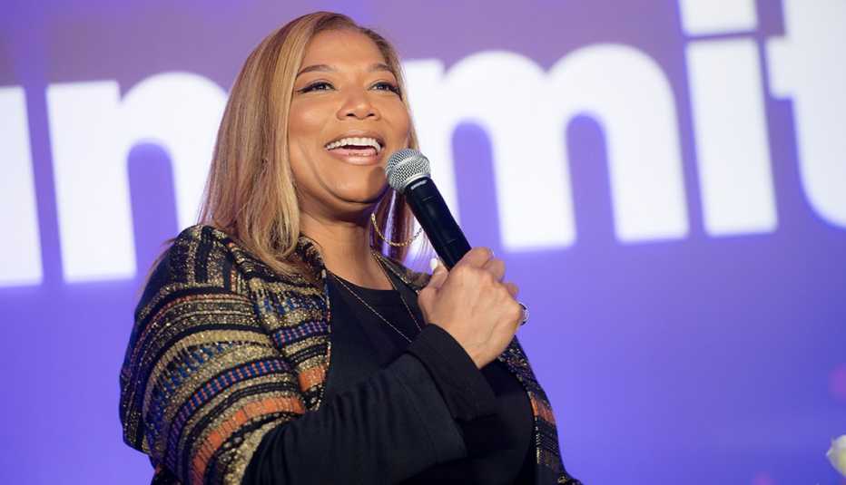 Queen Latifah speaks on stage during the 2019 Essence & Target Holiday Market in Atlanta, Georgia