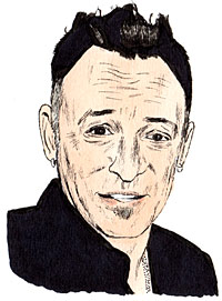 Portrait drawing of an American singer-songwriter Bruce Frederick Joseph Springsteen.