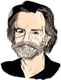 Portrait drawing  of an American musician and songwriter Robert Hall "Bob" Weir.