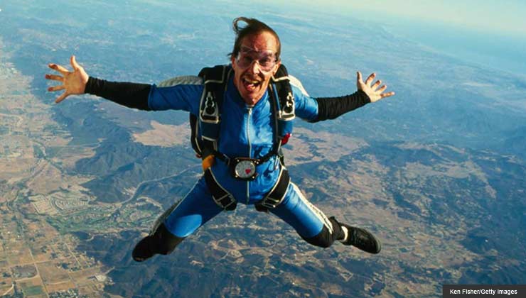 author Susan Jacoby skydiving