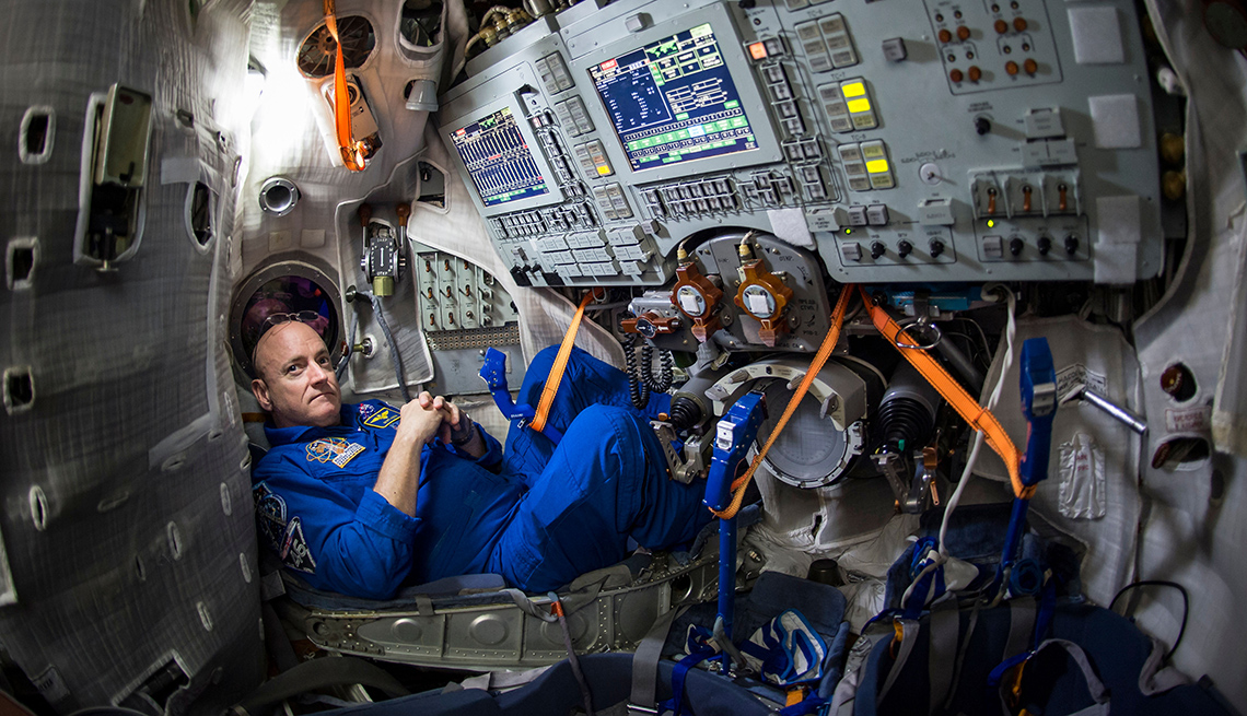 NASA Astronaut Scott Kelly inside a Soyuz simulator