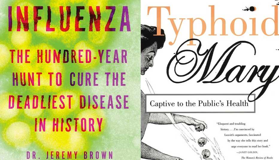 Influenza: The Hundred-Year Hunt to Cure the Deadliest Disease in History  and Typhoid Mary book covers