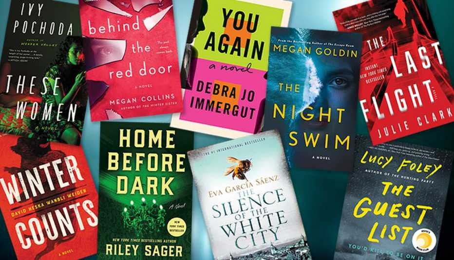 collage of nine thriller books for reading this summer