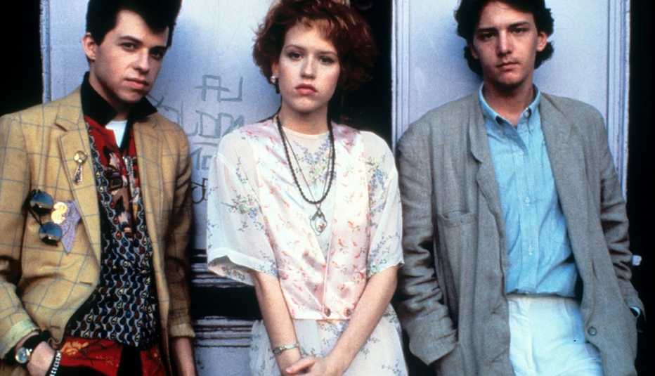 Jon Cryer, Molly Ringwald and Andrew McCarthy in the film Pretty in Pink