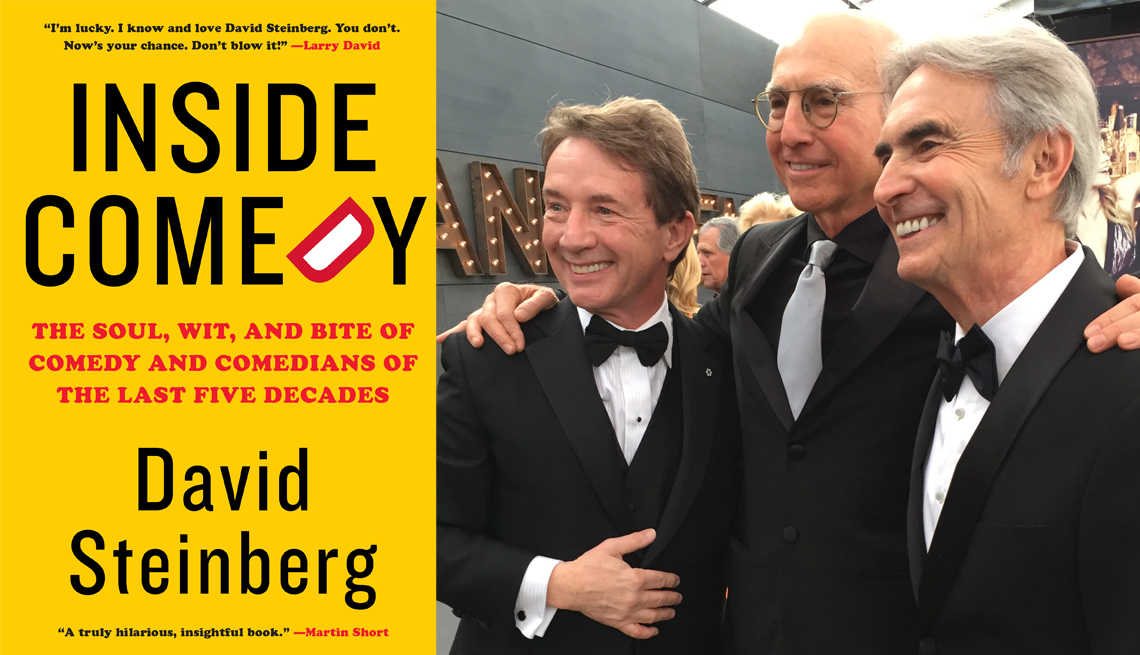 Inside Comedy book cover, plus Martin Short, Larry David and David Steinberg