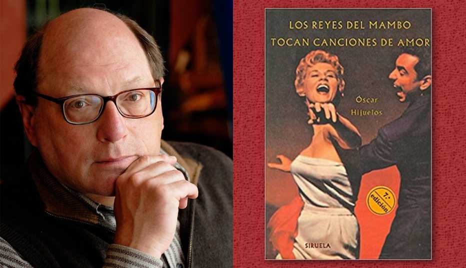El escritor Oscar Hijuelos y la portada de su libro 'Los reyes del mambo tocan canciones de amor'.