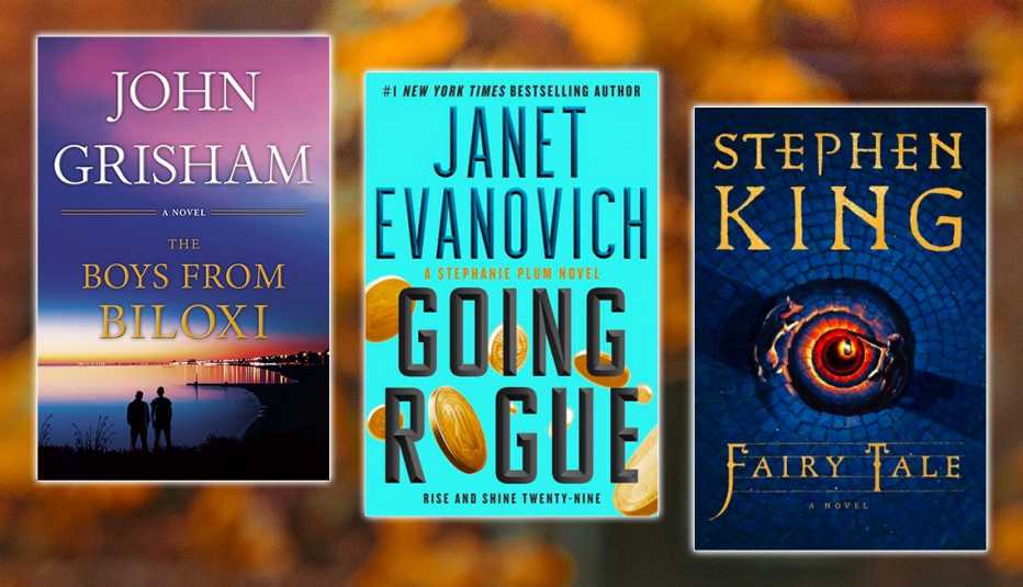 boys from biloxi by john grisham then going rogue by janet evanovich then fairy tale by stephen king