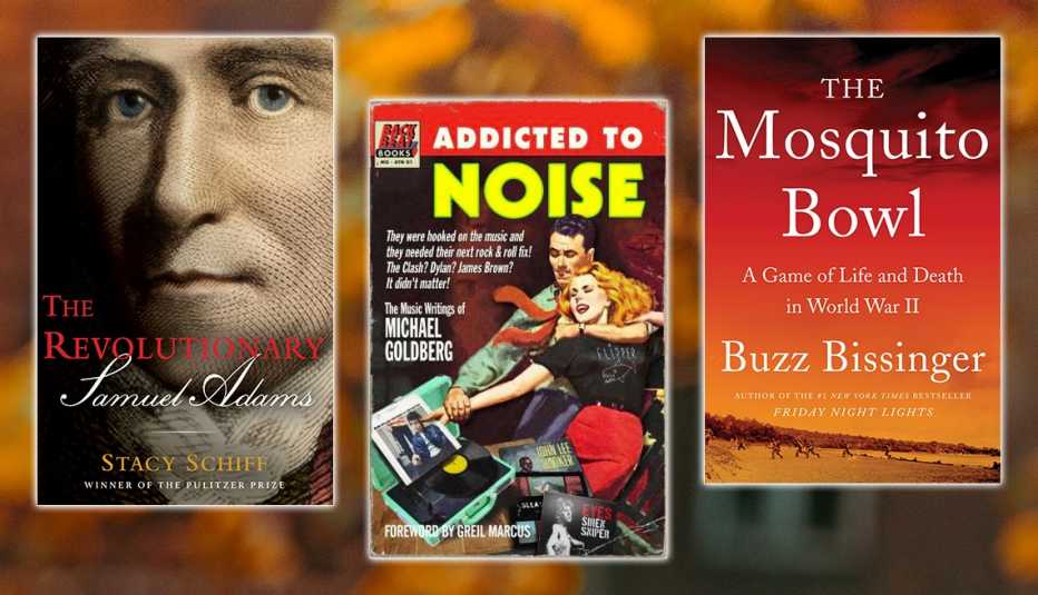 the revolutionary samuel adams by stacy schiff then addicted to noise by michael goldberg then the mosquito bowl by buzz bissinger