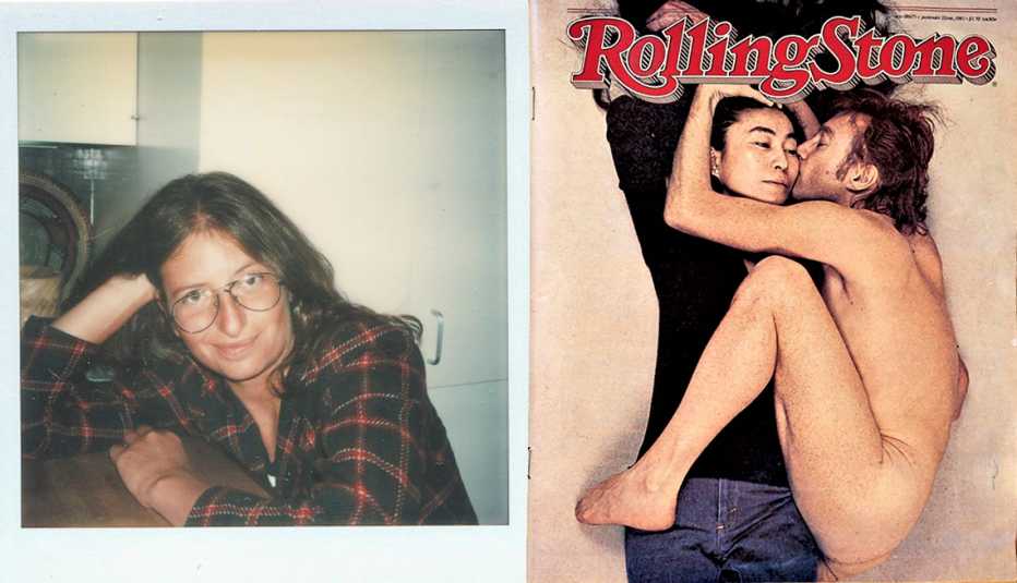 polaroid of anne liebovitz and the nineteen eighty one cover of yoko one and john lennon