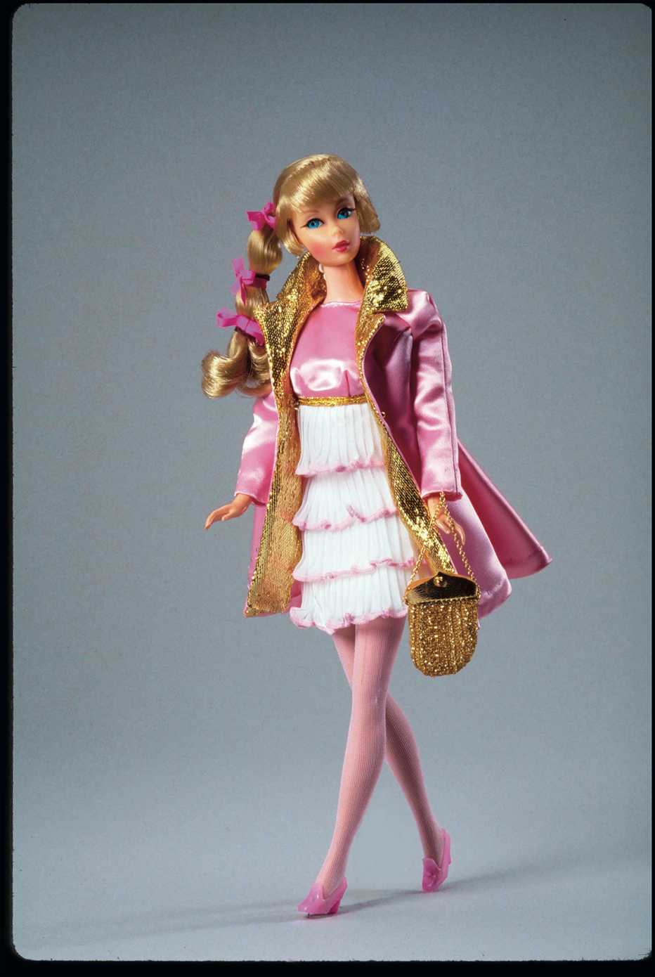 a barbie doll wearing the pink premiere gift set